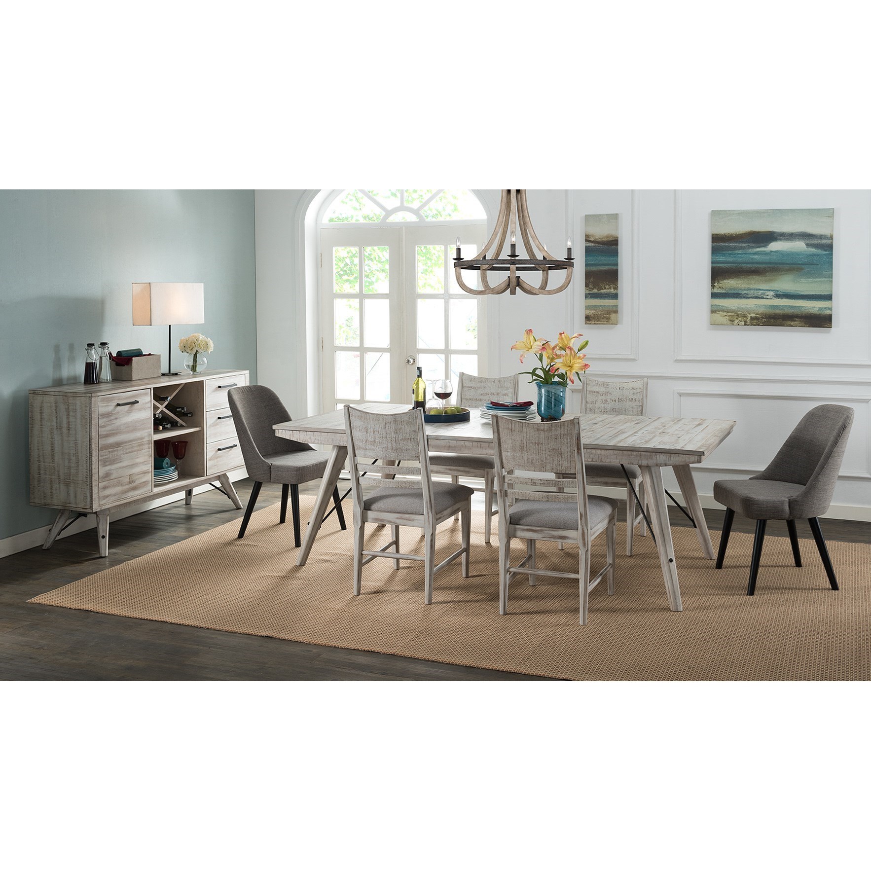 Intercon Modern Rustic MR CH 530C WWH RTA Contemporary Upholstered